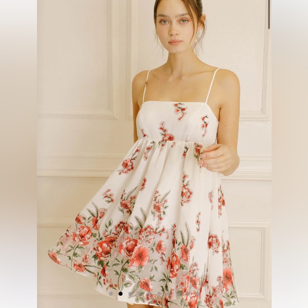 Storia Red and Pink Spaghetti Strap Sundress